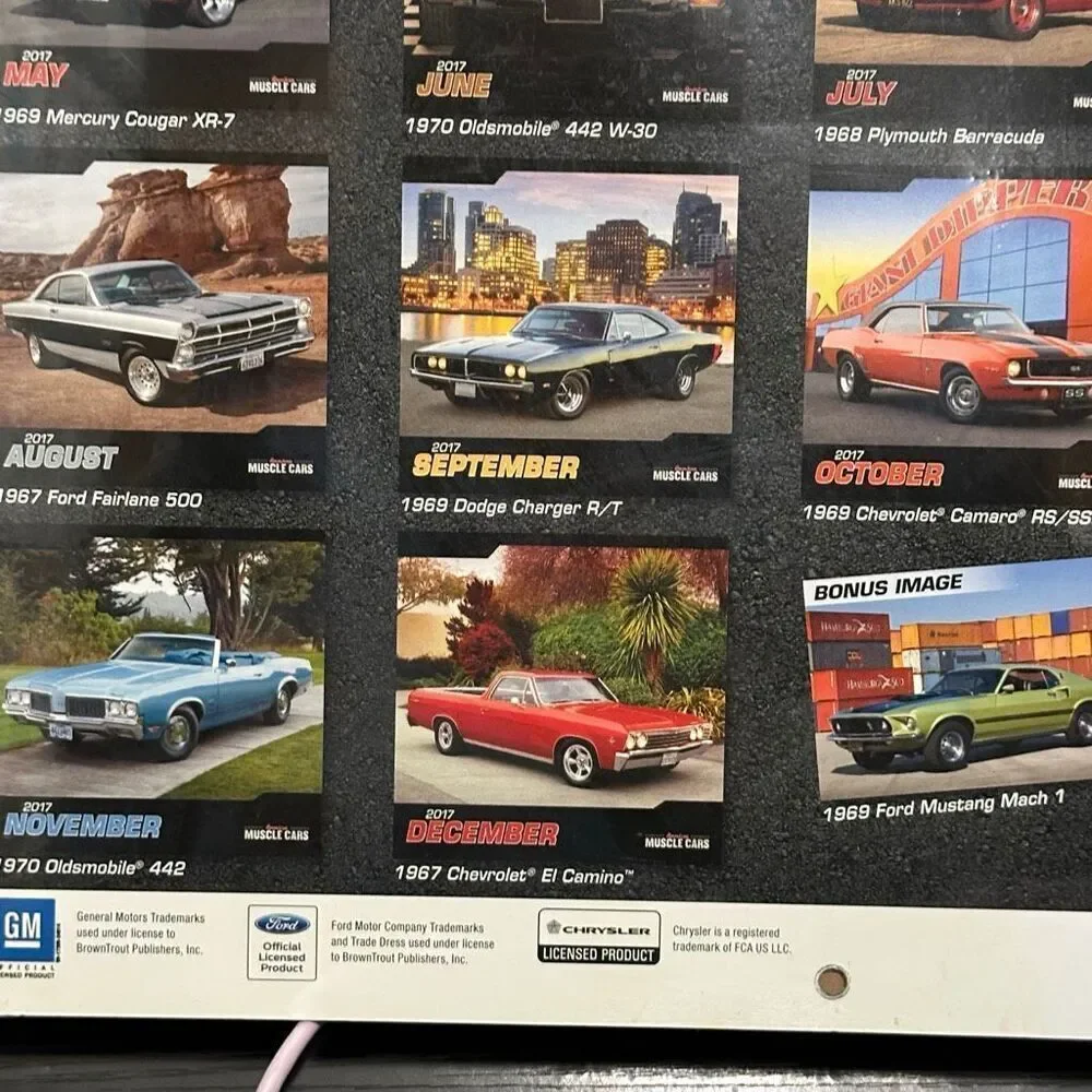 American Muscle Cars Year 2017 Wall Callendar 12” x 12”